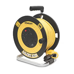 Stanley 13A 4-Gang 50m Cable Reel 240V