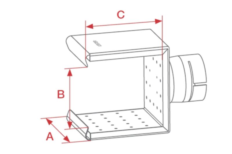 Leister 75x75x91mm Sieve Reflector Schematic 107.329 for HOTWIND, LHS 61S, LE 5000 HT & VULCAN SYSTEM 6kW