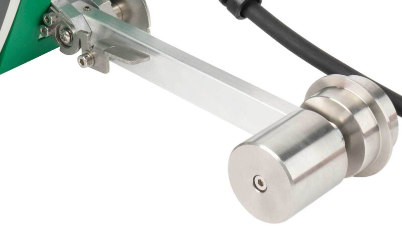 Leister MINIFLOOR 230v Drive Unit 154.330 for automatic floor laying welder close up of guide roller