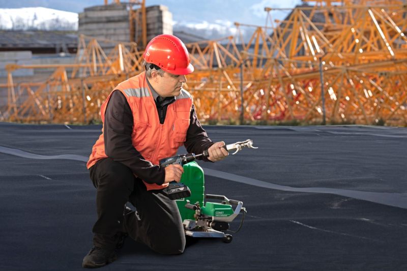 Leister EXAMO 100 170.539 Hand Held Test Tool for Destructive Testing ofWelded Geomembrane - site 1