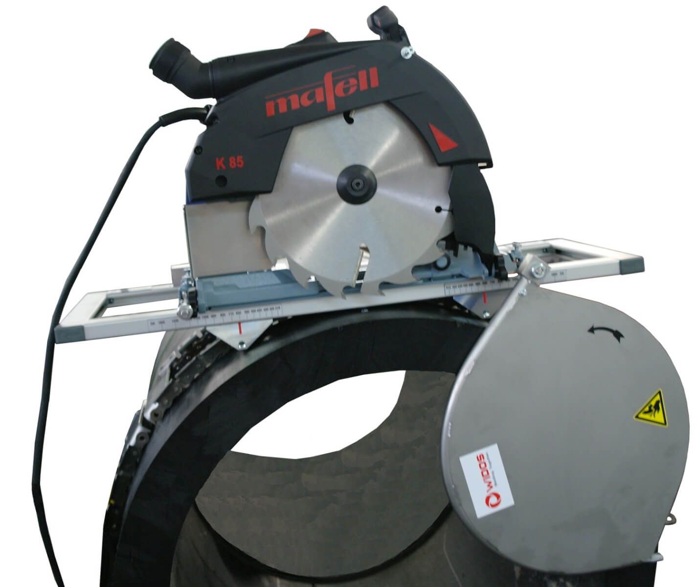 Welwyn Tool Group WIDOS Motorised Chain Driven Plastic Pipe Cutting Circular Saws