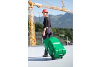 Leister VARIMAT 700 230V 3680W 173.180 automatic roof welder job site application 8 with rolling transport case