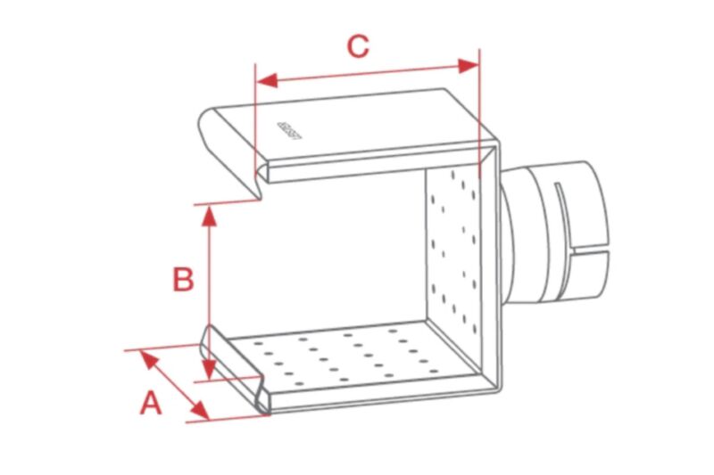 Leister 75x45x91mm Sieve Reflector Schematic 106.143 for HOTWIND, LHS 61S, LE 5000 HT & VULCAN SYSTEM 6kW