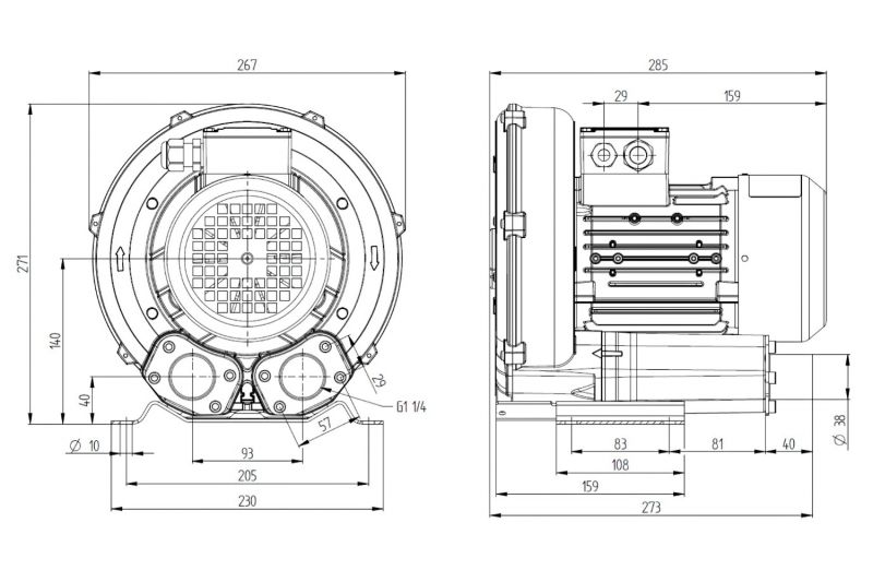 Leister CHINOOK Air Recirculation Industrial Process Blower 3x230/400V 750W 177.073 schematic