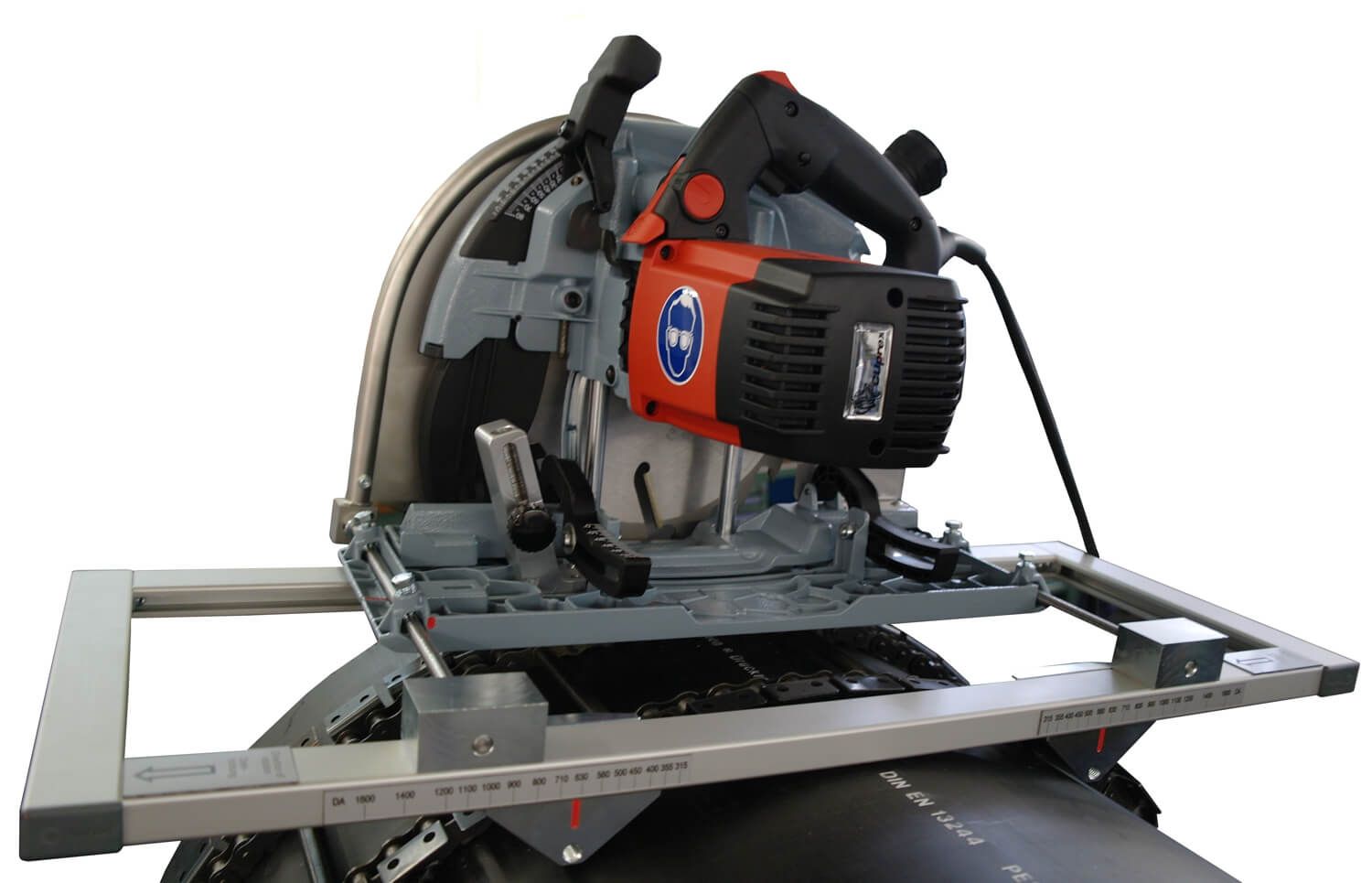 Welwyn Tool Group WIDOS Motorised Chain Driven Plastic Pipe Cutting