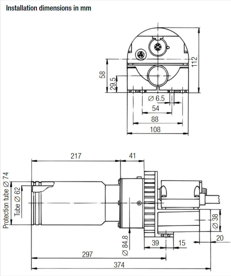 LE5000HT Installation Dimensions