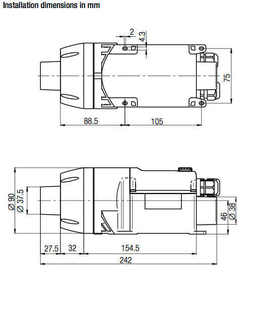 MONO 6 SYSTEM Process Blower Installation Dimensions